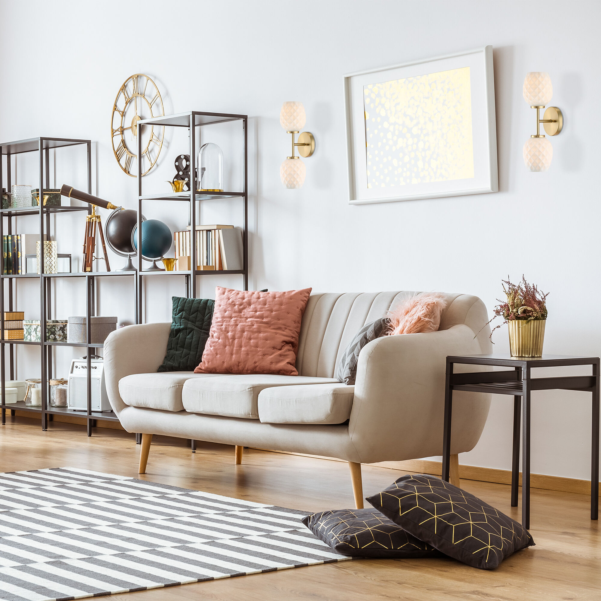 Dita 2 Light 5.25 inch Brushed Gold Wall Sconce Wall Light